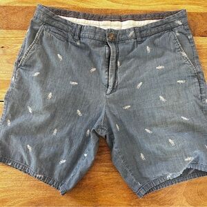 johnnie-O Blue Jean Shorts Nautical Print